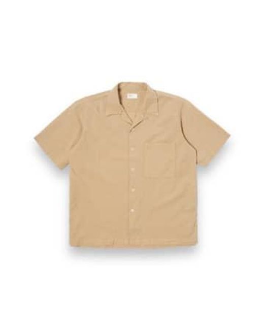 Universal Works Natural Camp Ii Shirt Onda Cotton 30669 Summer Oak S for men