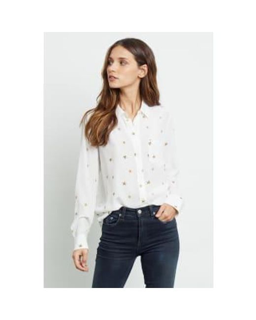 Kate Ivory Animal Star Blouse di Rails in White