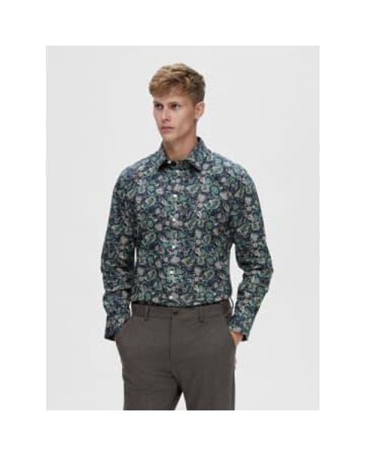 SELECTED Gray Soho Ls Shirt for men