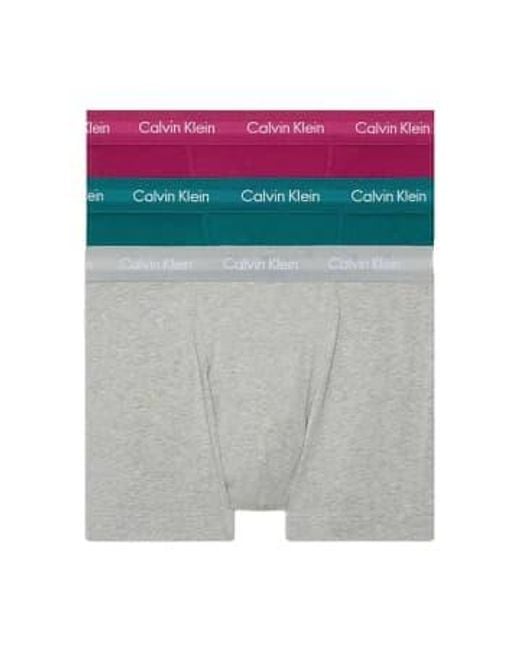 Calvin Klein Gray Cotton Stretch Trunks for men