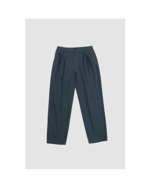 Pantalon garment-dye 4 tuck noir grège Still By Hand pour homme en coloris Blue