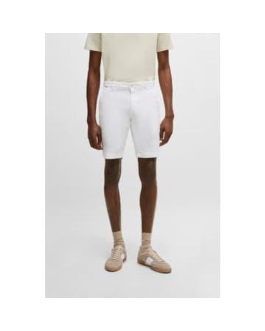 Boss Scheibenkürze weiße schlanke fit-shorts in stretch baumwolle 50512524 100 in White für Herren