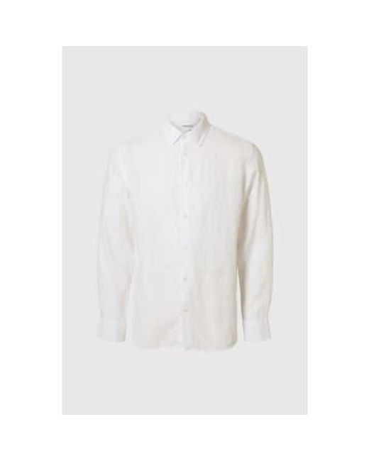 Camisa lino blanca reg kylian SELECTED de hombre de color White