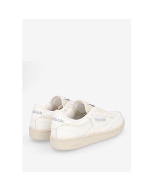 Womens Club C 85 Leather Tennis Trainers In Chalkpaper Vintage Blue di Reebok in White