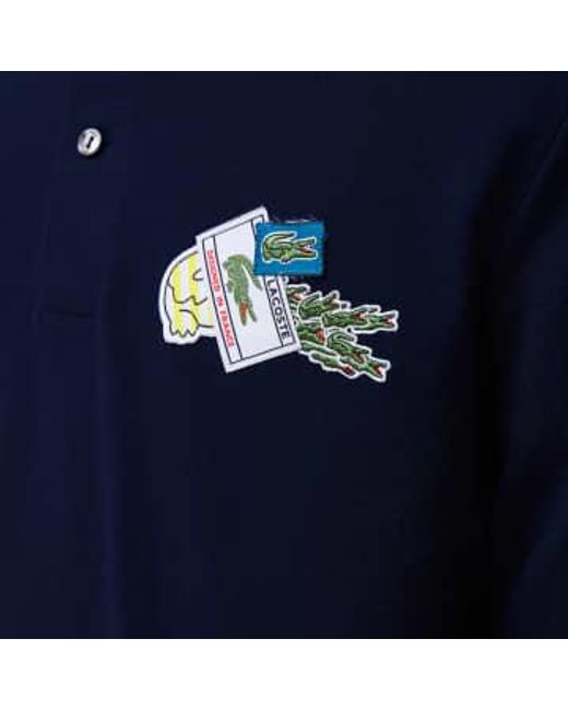 Badge crocodile polo à manches longues vacances Lacoste pour homme en coloris Blue