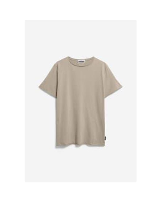 ARMEDANGELS Natural Aamon Sand Stone Brushed T-shirt S for men