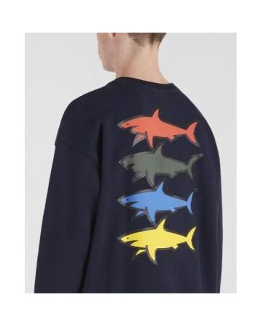Paul & Shark Marineblaues sweatshirt mit ikonischem abzeichen in Blue für Herren