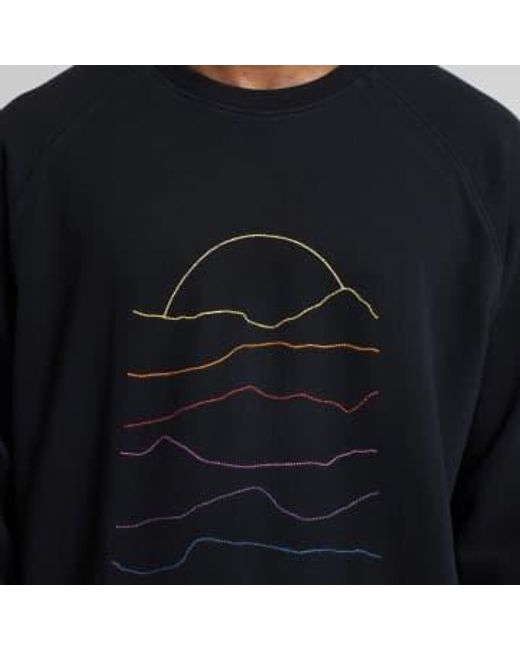 Dedicated Black Sweatshirt Malmoe Sunset Lines Emb S for men