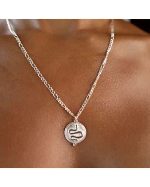 Zoe & Morgan Metallic Wisdom Necklace With White Zircon One Size