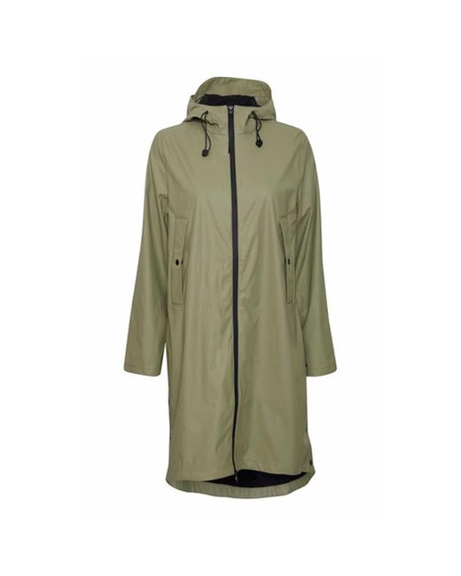 B.Young Avan Long Rain Coat Tea in Green Lyst