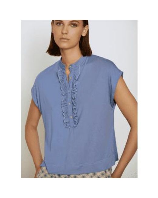 Camiseta modal cuello alto en maya SKATÏE de color Blue