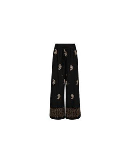 Mos Mosh Black Lari Embroidered Trousers--163890 34(uk6-8)