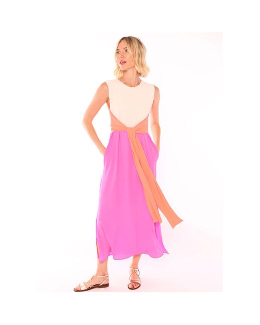 Vilagallo Pink Vetin Georgette Dress