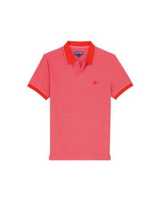 Vilebrequin Pink Palatin Contrast Trim Polo Shirt for men