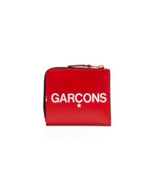 Cartera logotipo enorme cdg Comme des Garçons de hombre de color Red