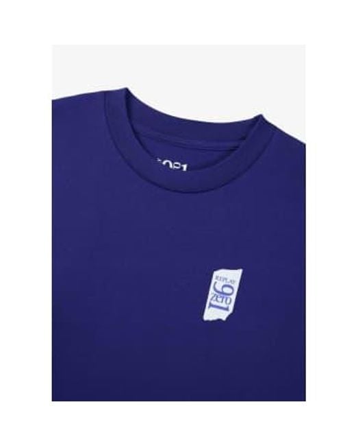 Mens 9Zero1 Small Logo T Shirt In di Replay in Blue da Uomo