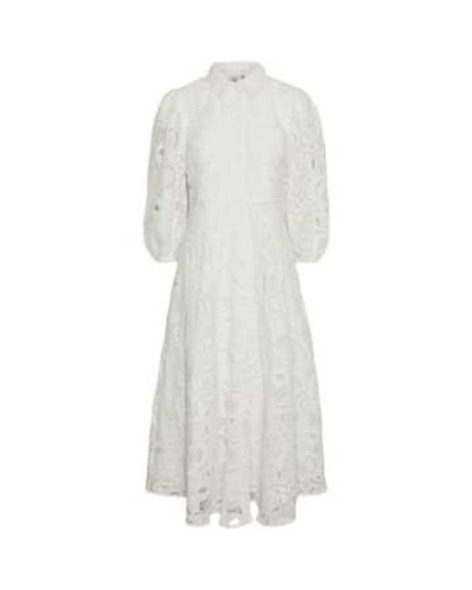 Robe chemise brodée hongi blanc Y.A.S en coloris White