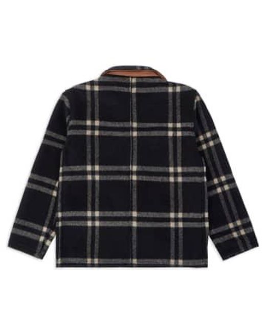 Burrows and Hare Black Workwear Jacket Navy Check S for men
