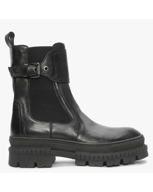Daniel S Molly Black Leather Chunky Ankle Boots Lyst UK