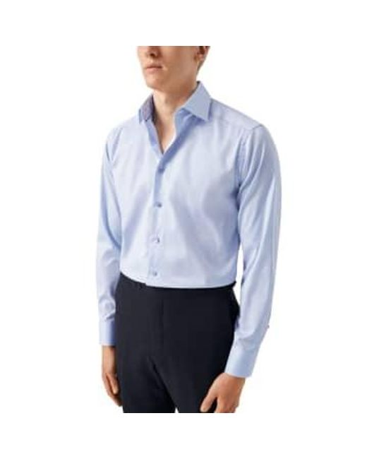 Sky ctemporary fit signature twill shirt Eton of Sweden pour homme en coloris Blue