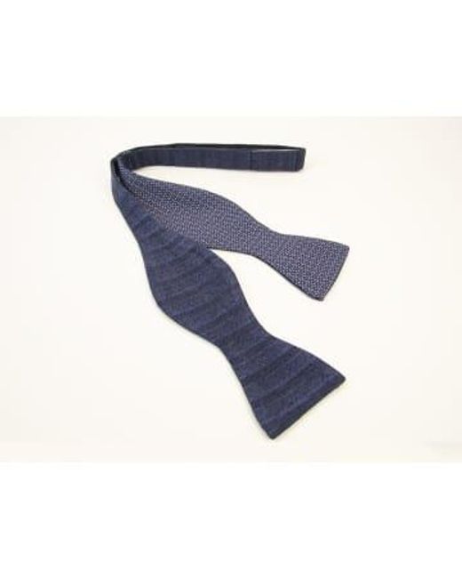 Multi Striped Washed Silk Butterfly Bow Tie di 40 Colori in Blue da Uomo