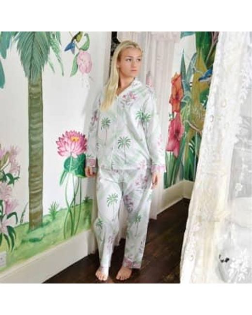 Powell Craft Green Palms Print Ladies Pyjamas