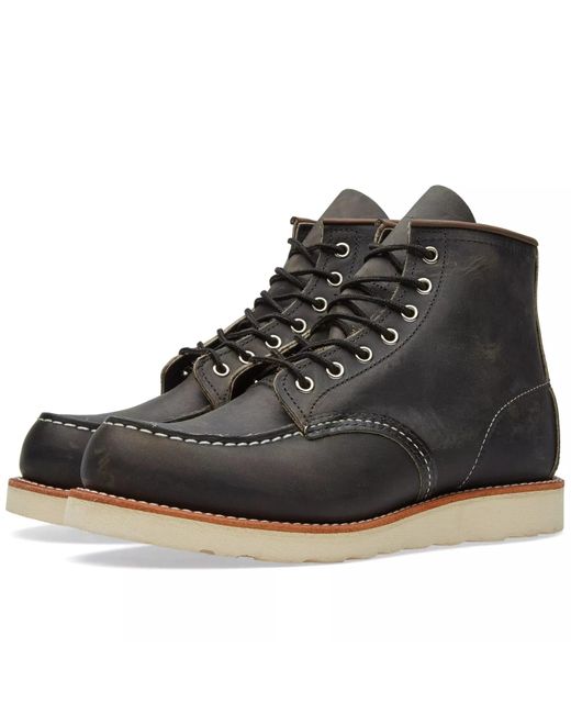 Red Wing Black 8890 Heritage Work 6" Moc Toe Boot Charcoal Rough & Tough Leather for men