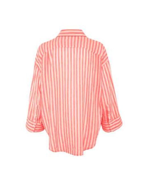 Slbelira Shirt 34 Or Hot Stripe di Soaked In Luxury in Pink