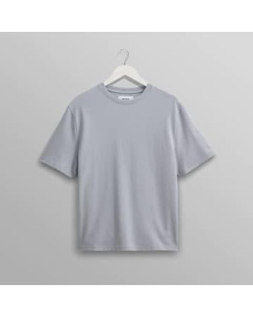Dean t-shirt texturé en coton biologique bleu Wax London pour homme en coloris White