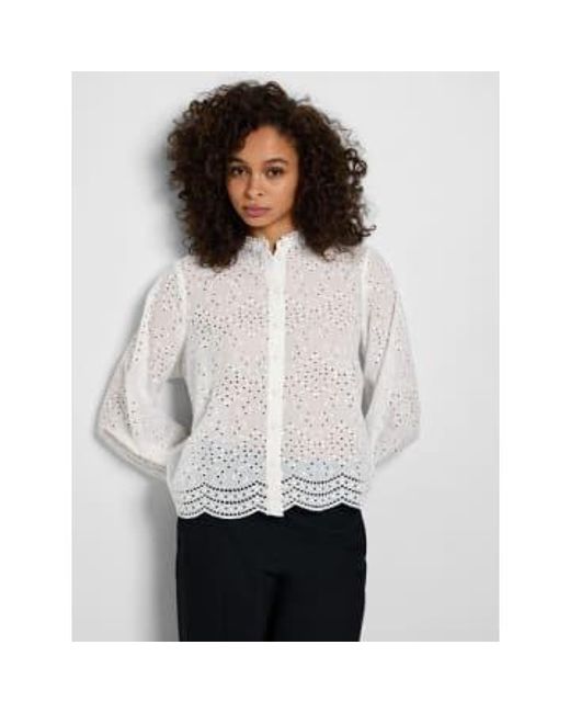 SELECTED White Atiana Broderie Anglaise Shirt 36