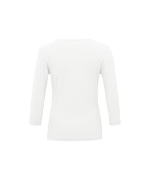 Top With V Neckline And Button Detail Or Pure di Yaya in White