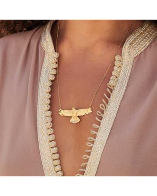 Zoe & Morgan Metallic Eagle Necklace One Size