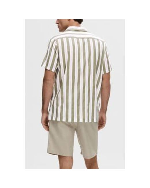 SELECTED White Vetiver Stripes Reg Air Shirt Multi / S for men