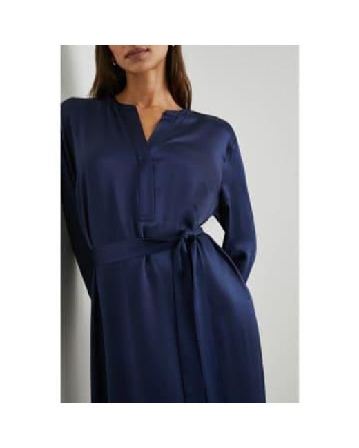 Rails Blue Navy Nelle Satin Style Dress With Belt M