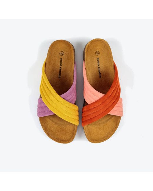 Bobo Choses Orange Color Block Crossover Sandals