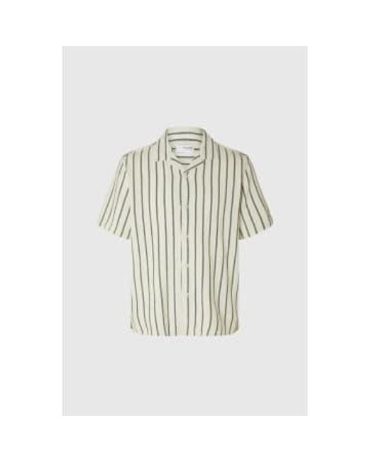 SELECTED White Eden Relax Sal Resort Shirt Ecru / Xl for men