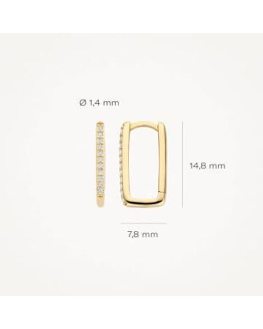 Blush Lingerie Metallic 14k Gold & Zirconia Rectangular Hoop Earrings