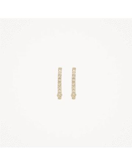 Blush Lingerie Metallic 14k Yellow Zirconia Pave Hoop 11mm Earrings