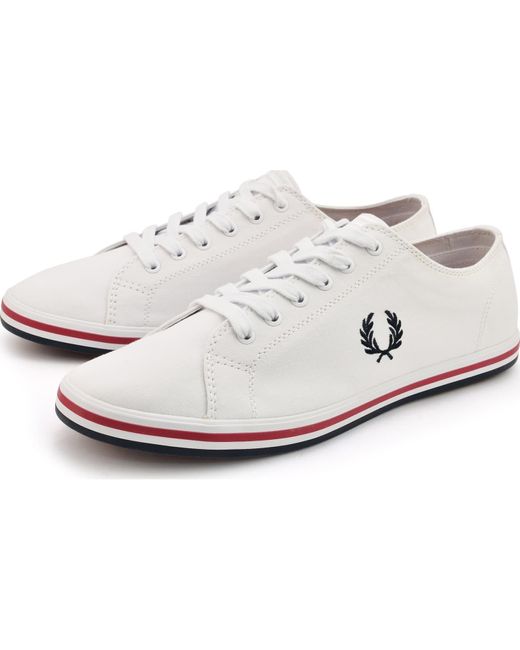 Fred Perry Kingston Twill White, Navy & Red for Men | Lyst