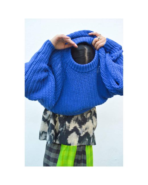 Lark Medium Blue Chunky Sweater di Maska | Lyst