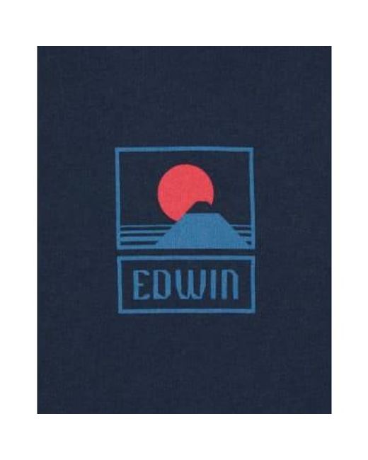 Edwin Blue Sunset On Mt Fuji T-shirt Blazer Garment Washed