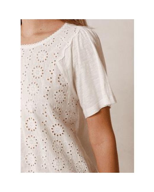 Camiseta combinación corta en blanco Indi & Cold de color White