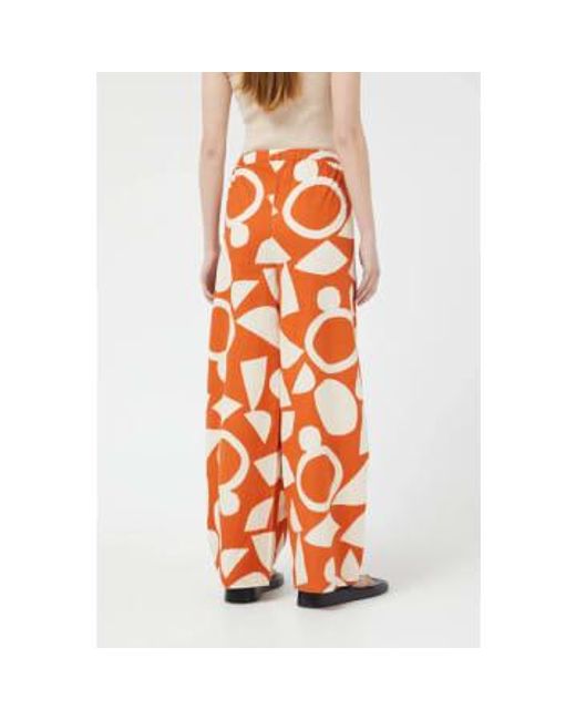 Compañía Fantástica Orange Block Print Wide Leg Trousers