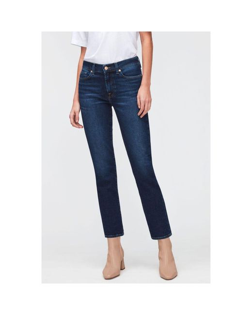 7 For All Mankind Luxe Vintage Charisma Roxanne Ankle Jeans in Blue | Lyst