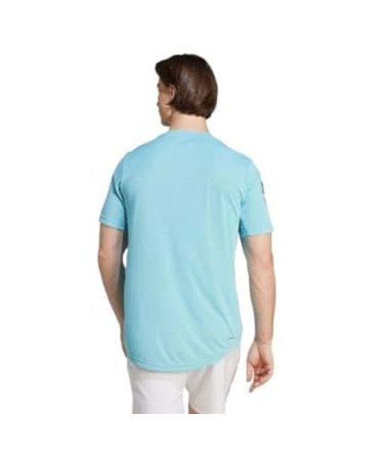 Adidas Blue T-shirt Club 3 Stripes Uomo Light S for men