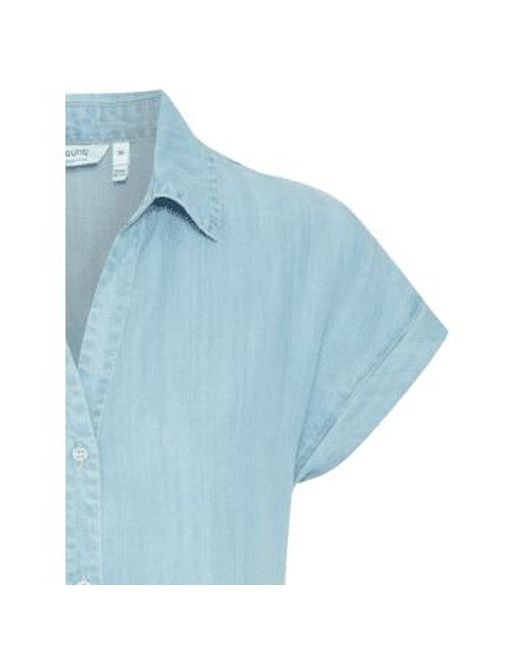 Byoung Short Sleeve Denim Shirt di B.Young in Blue
