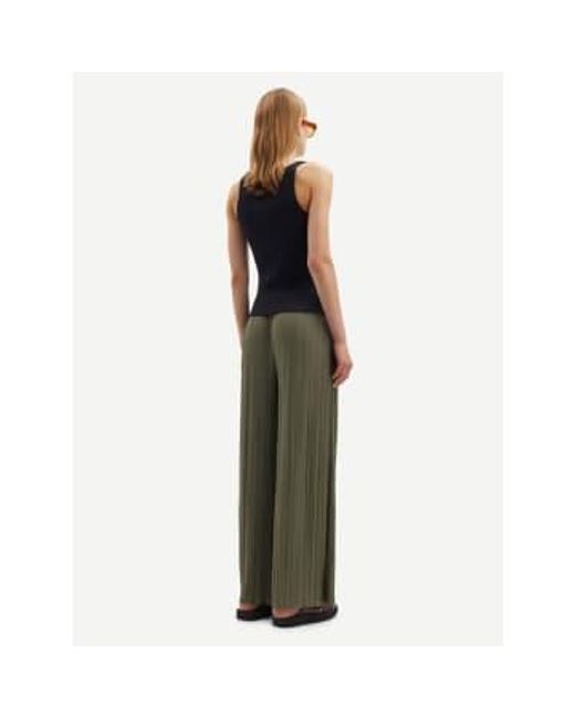 Samsøe & Samsøe Green Uma Pleated Trousers Dusty Olive S