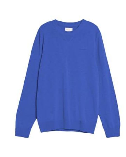 GANT Cotton Flamme C-neck Knitwear M in Blue for Men | Lyst