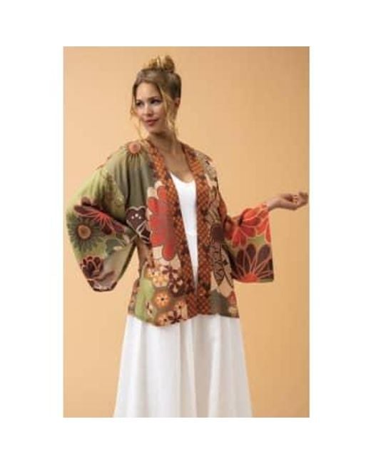 Powder Multicolor 70s Kaleidoscope Floral Kimono Jacket