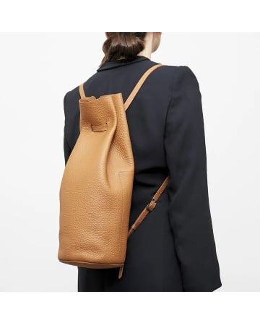 Mplus Design Brown Leather Backpack No1 In Leather